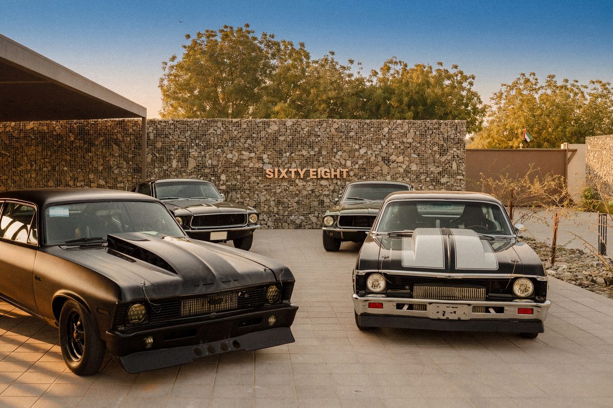 Builds lined up at the house